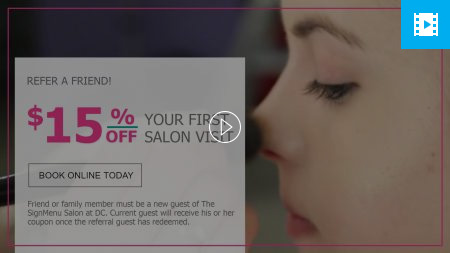 Offer video menu for a salon