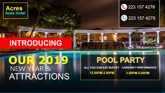 Hospitality service pool party digital signage