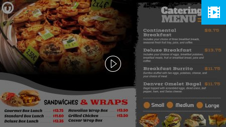 Digital signage video menu boards