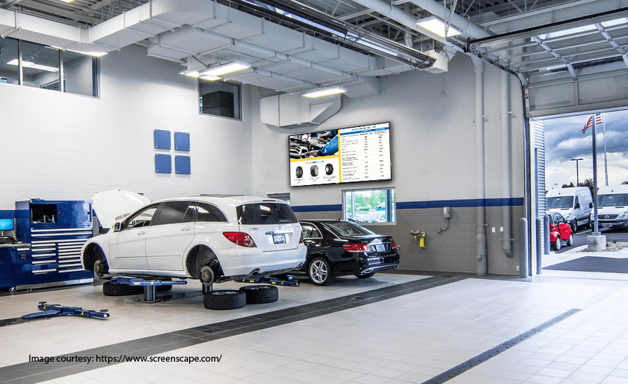 Digital signage for automotive industry