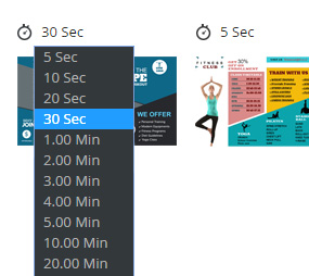 Individual frame time settings for playlist